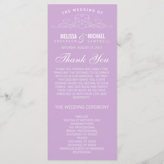 VINTAGE ELEGANZ | WEDDING-PROGRAMM PROGRAMM (Vorderseite)