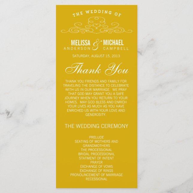 VINTAGE ELEGANZ | WEDDING-PROGRAMM PROGRAMM (Vorderseite)