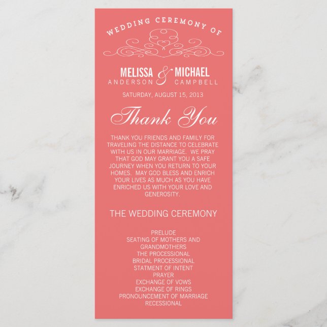 VINTAGE ELEGANZ | WEDDING-PROGRAMM PROGRAMM (Vorderseite)