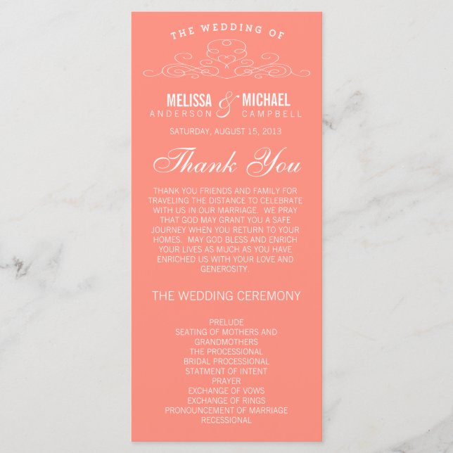 VINTAGE ELEGANZ | WEDDING-PROGRAMM PROGRAMM (Vorderseite)