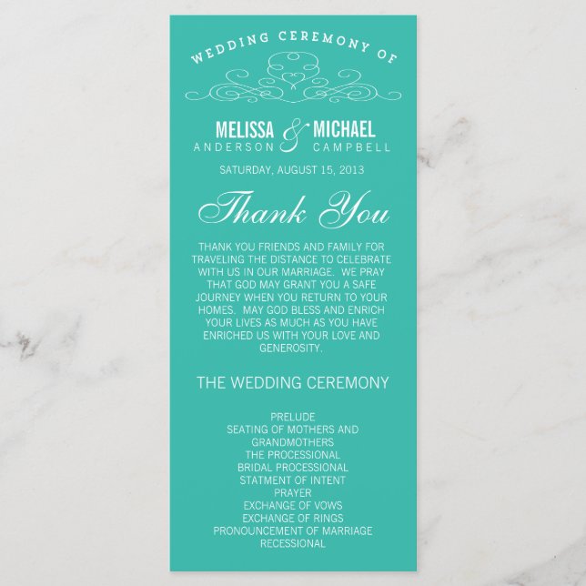 VINTAGE ELEGANZ | WEDDING-PROGRAMM PROGRAMM (Vorderseite)