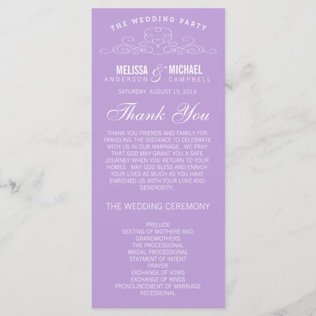 VINTAGE ELEGANZ | WEDDING-PROGRAMM PROGRAMM (Vorderseite)