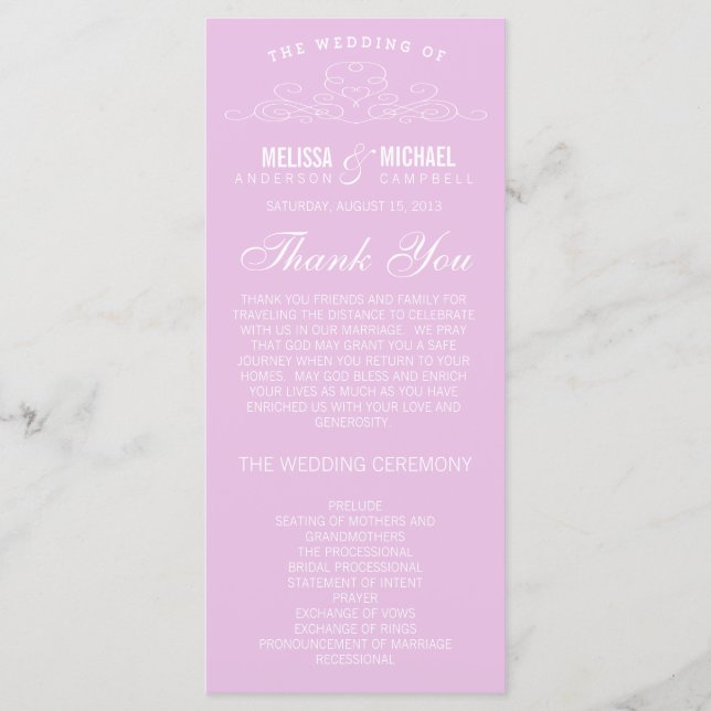 VINTAGE ELEGANZ | WEDDING-PROGRAMM PROGRAMM (Vorderseite)