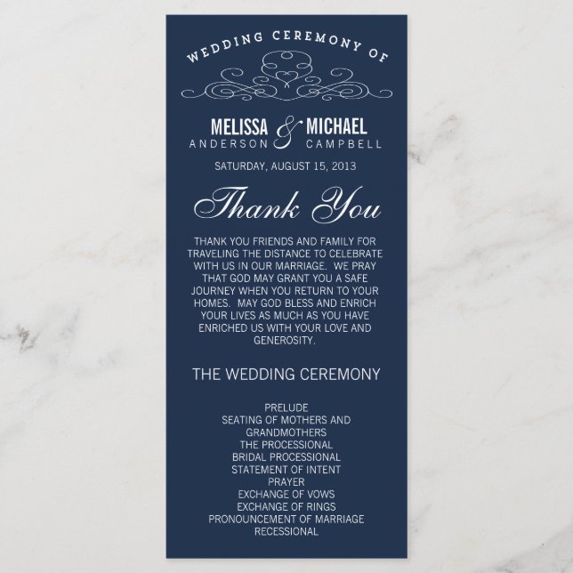 VINTAGE ELEGANZ | WEDDING-PROGRAMM PROGRAMM (Vorderseite)