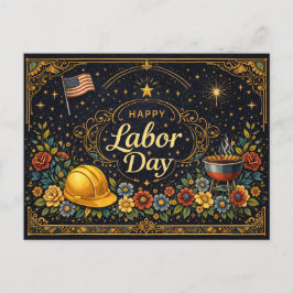 Vintage Eleganz zum Labor Day Feiertagspostkarte