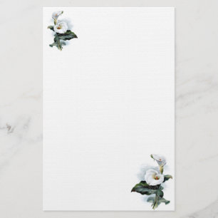 Vintage Eleganzweiße Calla-Lilie Briefpapier