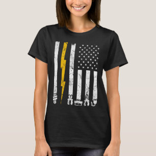 Vintage Elektriker Werkzeuge USA Amerikanische Fla T-Shirt