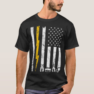 Vintage Elektriker Werkzeuge USA Amerikanische Fla T-Shirt