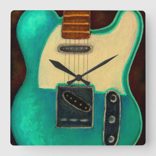 VINTAGE-ELEKTRISCHE GITARREN-Wanduhr Quadratische Wanduhr