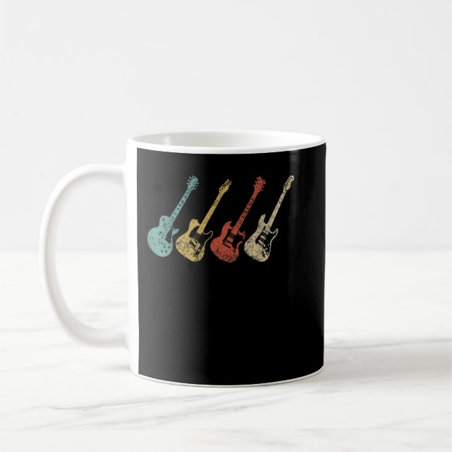 Vintage Elektrogitarren, bedrückte Männer Frauen Kaffeetasse (Links)