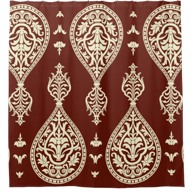 Vintage Elemente auf dunklem Hintergrund Duschvorhang (Vorderseite)