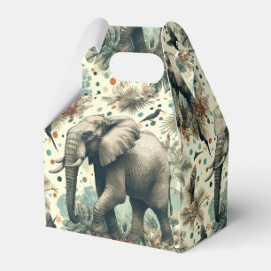 Vintage Elephant Dschungelmalerei Geschenkschachtel