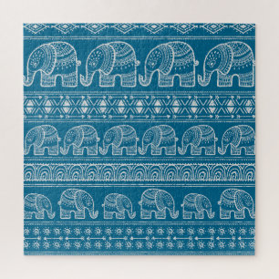 Vintage Elephant Frame Illustration Puzzle