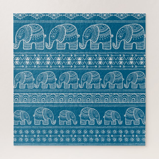 Vintage Elephant Frame Illustration Puzzle (Vertikal)