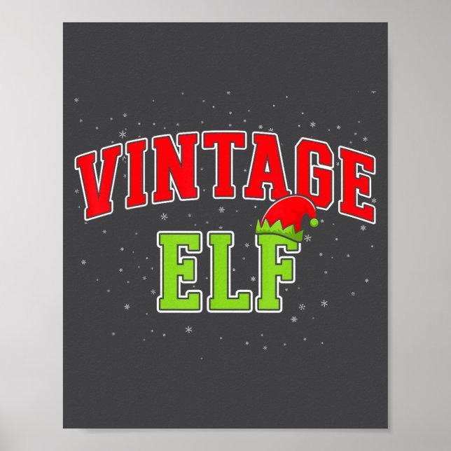 Vintage Elf Christmas Family Matching Group Xmas  Poster (Vorne)