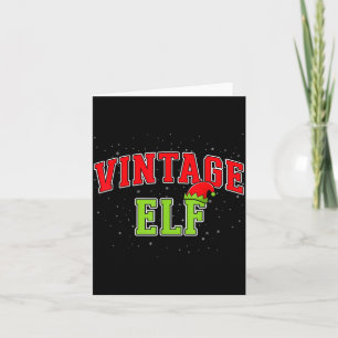 Vintage-Elf-Weihnachten-Familie-Matching-Gruppe-Xm Karte