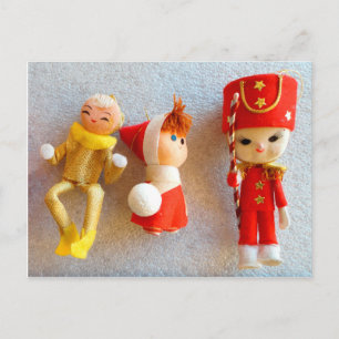 Vintage ELF Weihnachtsschmuck CHRISTMAS Postkarte