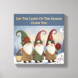 Vintage Elfen Winterspaziergang Stretched Canvas P Leinwanddruck