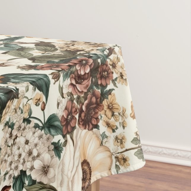 Vintage Elfenbein-Blume, Muster für mehrfarbige Ro Tischdecke (Beispiel)