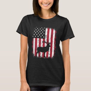 Vintage Elk USA Amerikanische Flagge 4. Juli Patri T-Shirt
