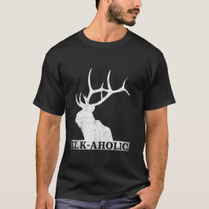 Vintage Elkaholic Lustiger Elchjäger Elch aholic D T-Shirt