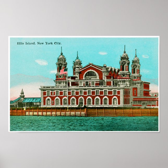 Vintage Ellis Island, New York City Poster (Vorne)