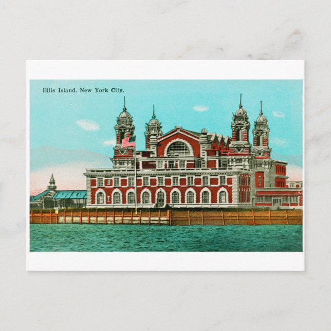 Vintage Ellis Island, New York City Postkarte (Vorderseite)