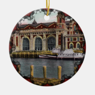 Vintage Ellis- Islandverzierung Keramik Ornament