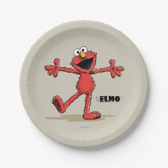 Vintage Elmo Pappteller (Vorderseite)