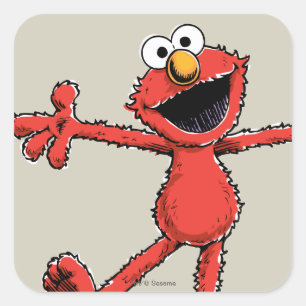 Vintage Elmo Quadratischer Aufkleber