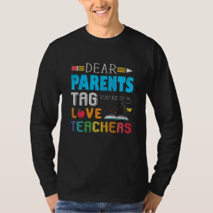 Vintage Eltern Liebe Lehrer Funny Back to School T-Shirt
