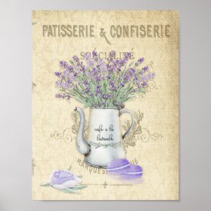 Vintage-Emaille-Topf Französischer Lavendel Poster
