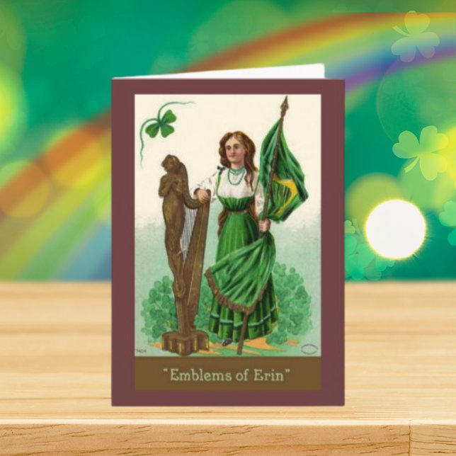 Vintage Embleme von St. Patrick Karte (Vintage St. Patrick's Emblems of Erin Card)