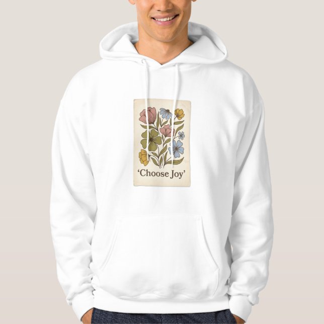 Vintage Embroidered Hoodie – Unisex Retro Stitch  (Vorderseite)