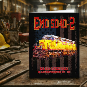 Vintage EMD SD40-2 Diesel-Lokomotive - amerikanisc Dankeskarte