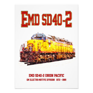 Vintage EMD SD40-2 Diesellokomotive. Fotodruck