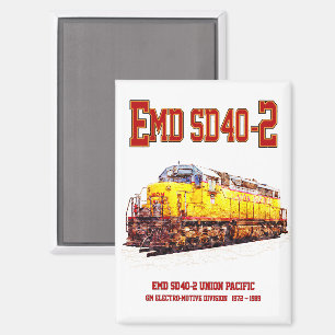 Vintage EMD SD40-2 Diesellokomotive Magnet