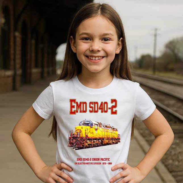 Vintage EMD SD40-2 Diesellokomotive. T-Shirt (Vintage EMD SD40-2 Diesel Locomotive. Girl Basic T-Shirt)