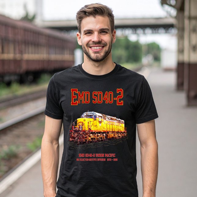 Vintage EMD SD40-2 Diesellokomotive T-Shirt (Vintage EMD SD40-2 Diesel Locomotive. Mens Basic T-Shirt)