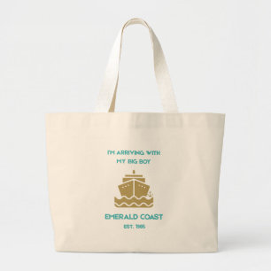 Vintage Emerald Coast Ich komme mit meinem großen Jumbo Stoffbeutel