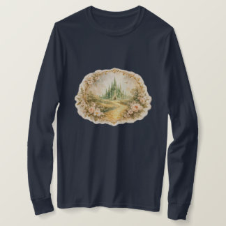Vintage Emerald-Schloss Langarm-T-Shirt T-Shirt