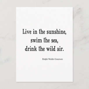 Vintage Emerson Live in Sunshine Zitat Postkarte