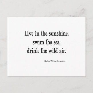 Vintage Emerson Live in Sunshine Zitat Postkarte