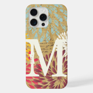 Vintage Emphera Moderne Blumenmonogramm-Galaxie iPhone 15 Pro Max Hülle