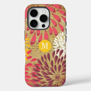Vintage Emphera Moderne Blumenmonogramm iPhone 5 16 Pro Hülle
