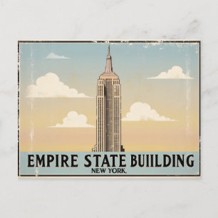 Vintage Empire State Building, New York Postkarte