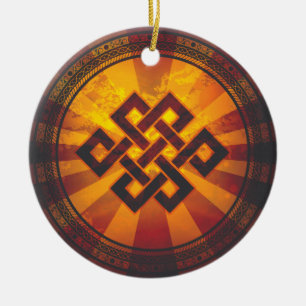 Vintage Endloser Knoten Keramikornament