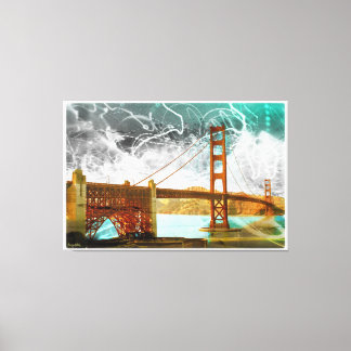 vintage energie der golden gate brücke in san fran leinwanddruck