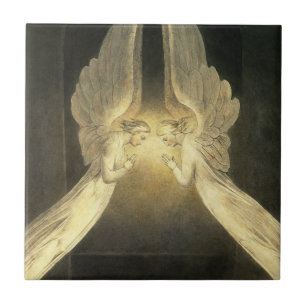 Vintage Engel beten über Jesus Christus in der Sch Fliese