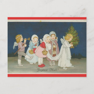 Vintage Engel Frohe Weihnachten Postkarte